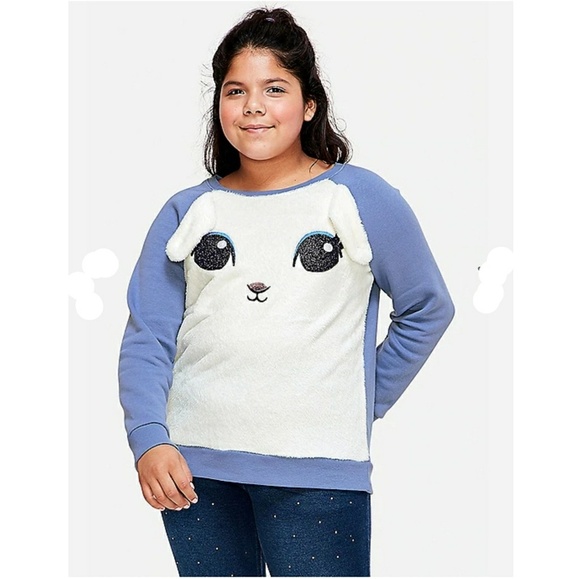 Justice BigGirl FuzzyCritter Sweatshirt Sz 18/20 - Picture 3 of 7